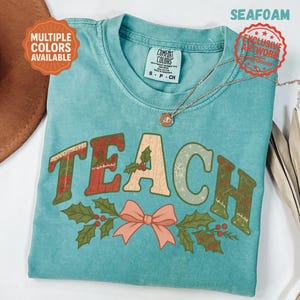 Comfort Colors® Coquette Teacher Shirt Cute Teacher Gift Spring Floral Teacher Tee Gift for Teacher Teaching Shirt Teacher Appreciation Gift