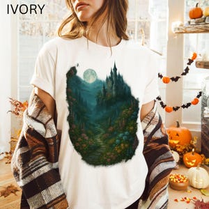 Gothic Castle Shirt – Retro Moonlit Fantasy Tee, Comfort Colors Castlecore T-Shirt