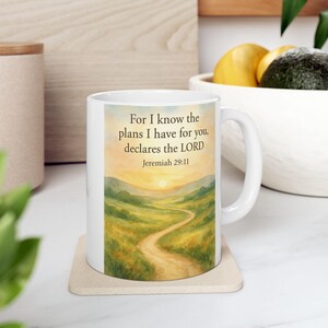 Motivation chrétienne Bible Jésus citation Mug en céramique, cadeau tasse à café religieux, verres inspirants foi, tasse à thé catholique, chrétien