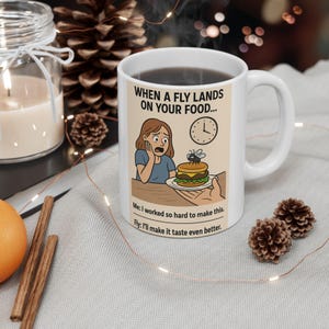 Humorous Ceramic Mug - Enjoy Your Coffee, Funny Coffee Cup, Gift for Friends, Quirky Drinkware, Office Humor, Unique Mug Design