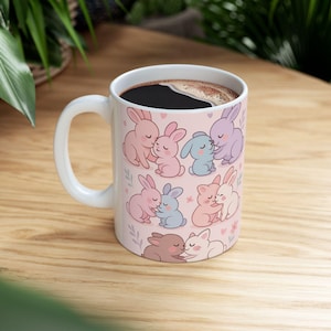 Niedliche Hasenliebe Keramiktasse - Entzückende Geschenke für Tierliebhaber, Ostern, Muttertag, Wohnkultur, Kaffeetasse