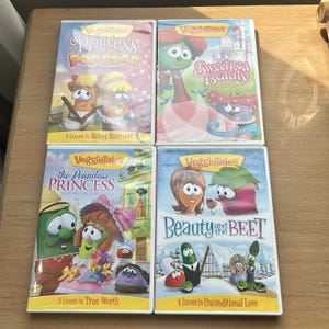 Lot of 4 VeggieTales Veggie Tales DVDs Bible Christian Kids Princess