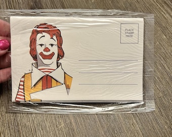Papelería vintage Letterland de 1974 de McDonaldland Ronald McDonald SELLADA