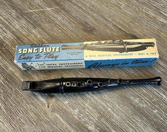 Flauta Fitchhorn Song con caja original. Instrumento musical de 1944.