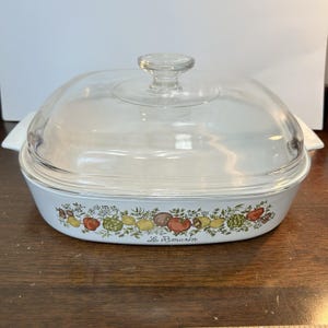Vintage Corningware Casserole Dish Le Romarin A-10-B With Pyrex Glass Lid