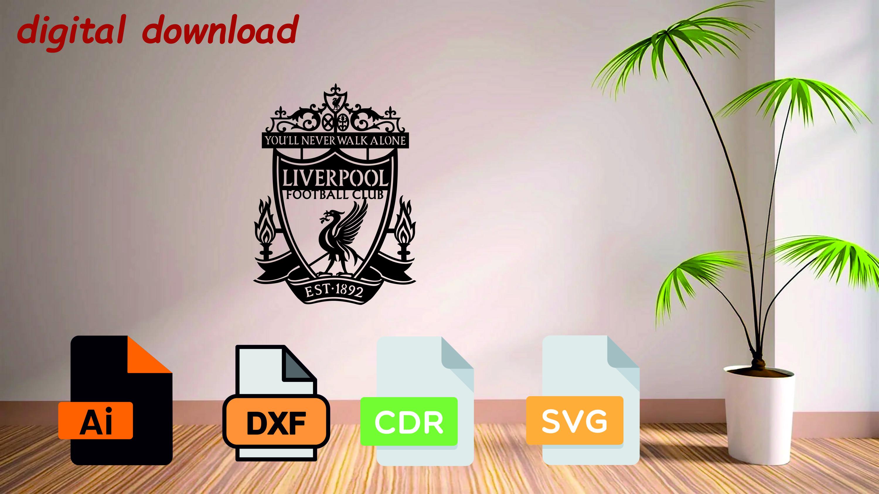 Liverpool Football Club Logo SVG DXF AI Cdr Cut File | Soccer Emblem ...
