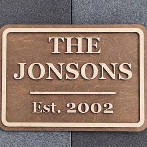 Personalized Wooden Family Name Sign: Established Date Plaque