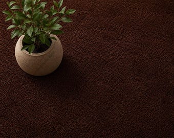 Hand Tufted Wool Area Rug – Solid Chocolate Brown Minimalist Living Room, & Modern Décor
