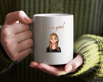Life is Good Mug 11oz Positive Coffee Tea Cup Gift for Friends and Family