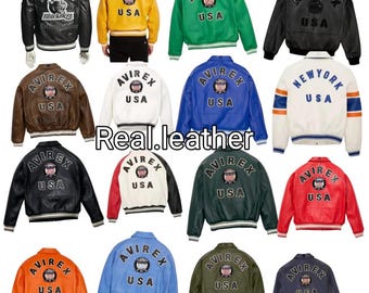 Chaqueta bomber de cuero Avirex hecha a mano: el icónico estilo de vuelo americano