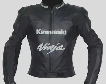Kawasaki Ninja Leather Motorcycle Jacket: Cowhide Biker Jacket - Etsy
