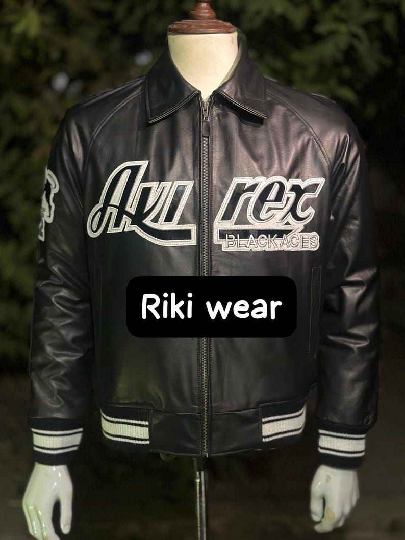 Chaqueta bomber de cuero Avirex hecha a mano: el icónico estilo de vuelo americano imagen 14