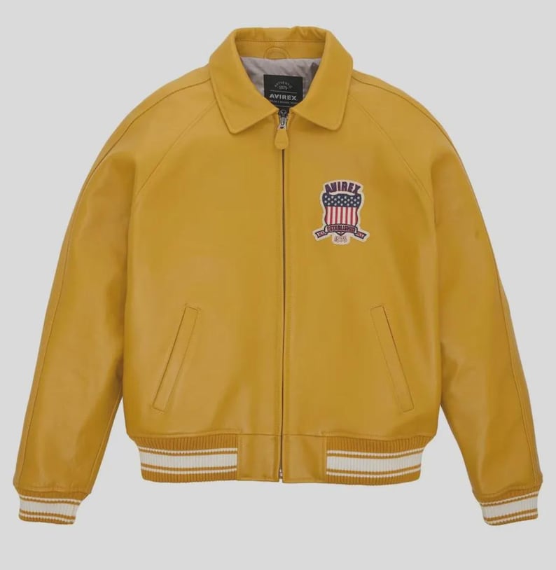 Chaqueta bomber de cuero Avirex hecha a mano: el icónico estilo de vuelo americano imagen 5