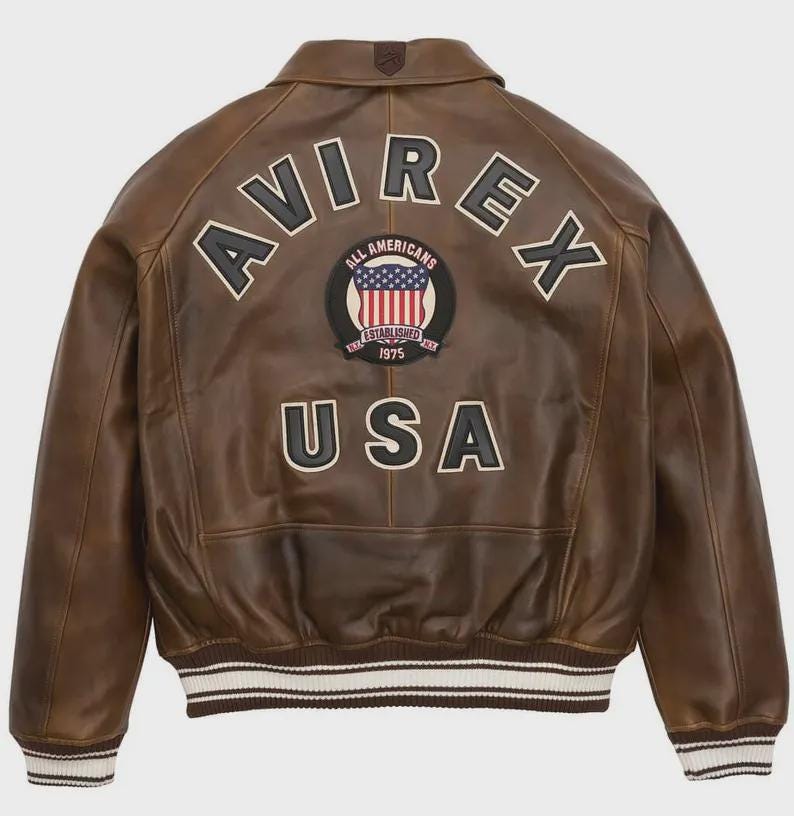 よ*く様 80s avriex A-2 real leather bomber RARE VINTAGE 1980s TYPE A-2 FLIGHT BROWN LEATHER JACKET Like