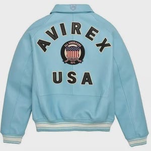 Chaqueta bomber de cuero Avirex hecha a mano: el icónico estilo de vuelo americano imagen 8