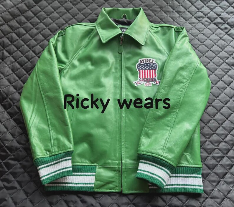 Chaqueta bomber de cuero Avirex hecha a mano: el icónico estilo de vuelo americano imagen 18