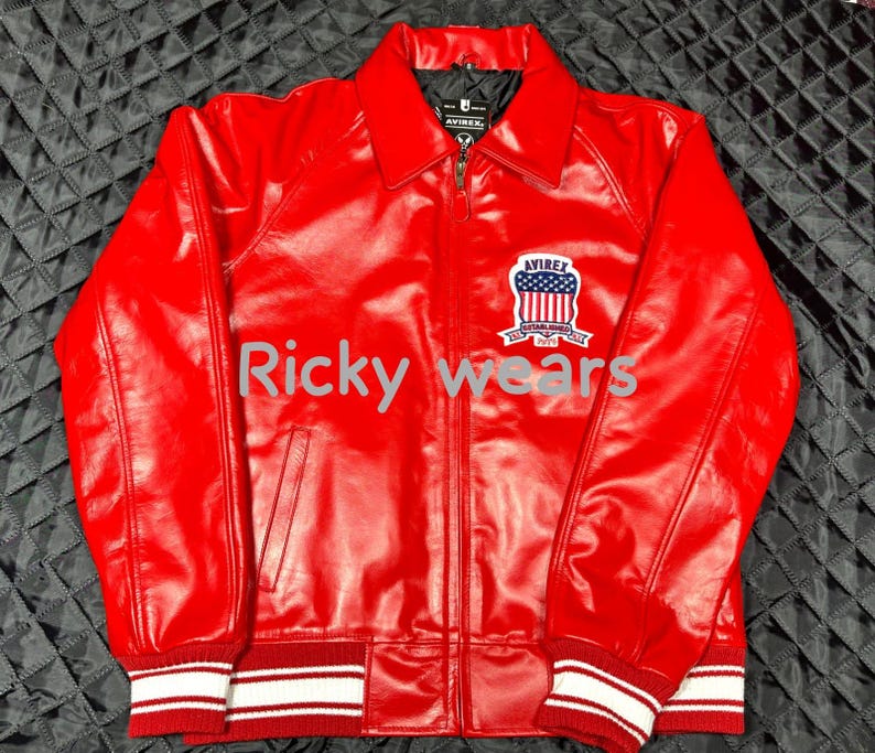 Chaqueta bomber de cuero Avirex hecha a mano: el icónico estilo de vuelo americano imagen 13