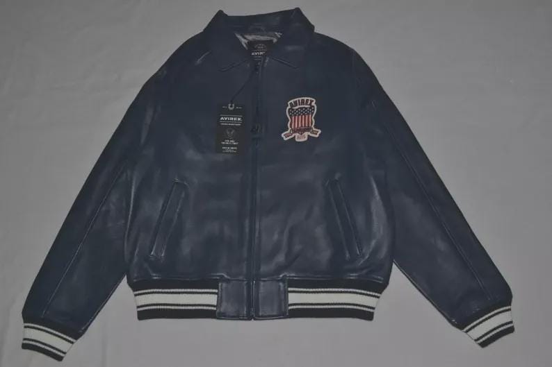 Chaqueta bomber de cuero Avirex hecha a mano: el icónico estilo de vuelo americano imagen 17
