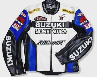 Suzuki Yoshimura Cowhide Leather Jacket: Racing Biker Style - Etsy