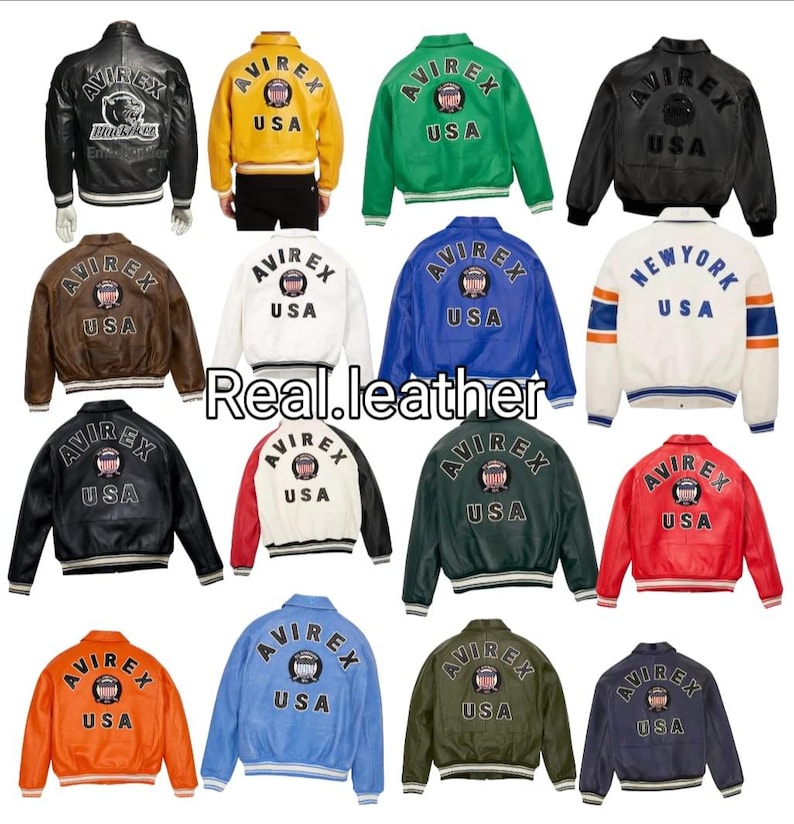 Chaqueta bomber de cuero Avirex hecha a mano: el icónico estilo de vuelo americano imagen 1