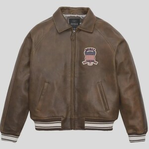 Chaqueta bomber de cuero Avirex hecha a mano: el icónico estilo de vuelo americano imagen 10