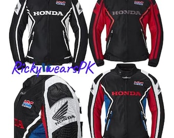 Chaqueta de competición de moto Honda: tejido de malla ligero, blindaje CE - Chaqueta de montar para todas las estaciones