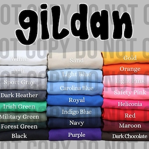 Gildan Color Chart T-Shirts Sweatshirts