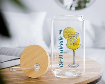Almalfi Coast Sipper Glass - Fun Drinkware for Summer Parties, Eco-friendly, Unique Gift for Hostess, Weddings, Eco-conscious Living