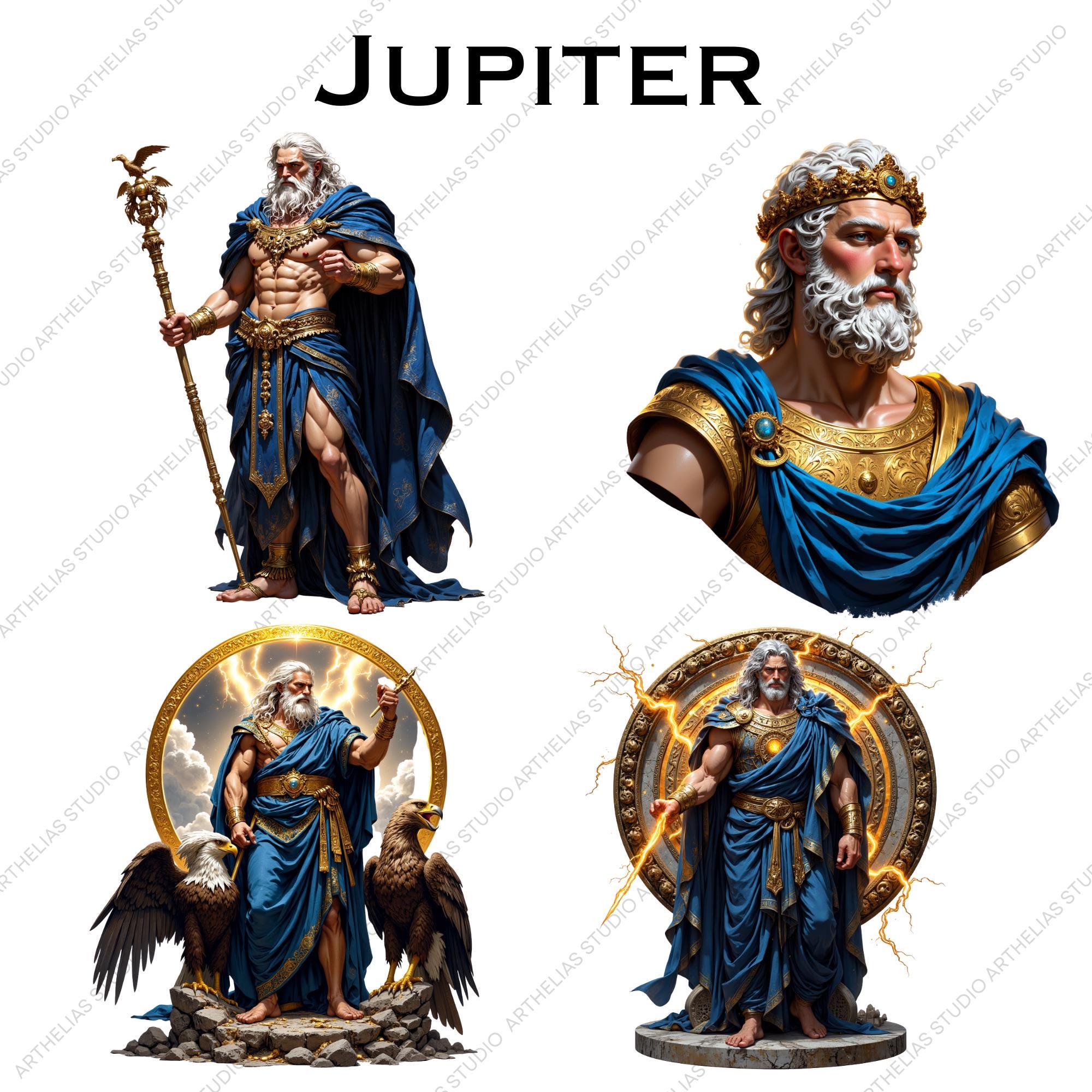 Roman Gods Clipart Bundle – Ancient Mythological Deities for Junk ...