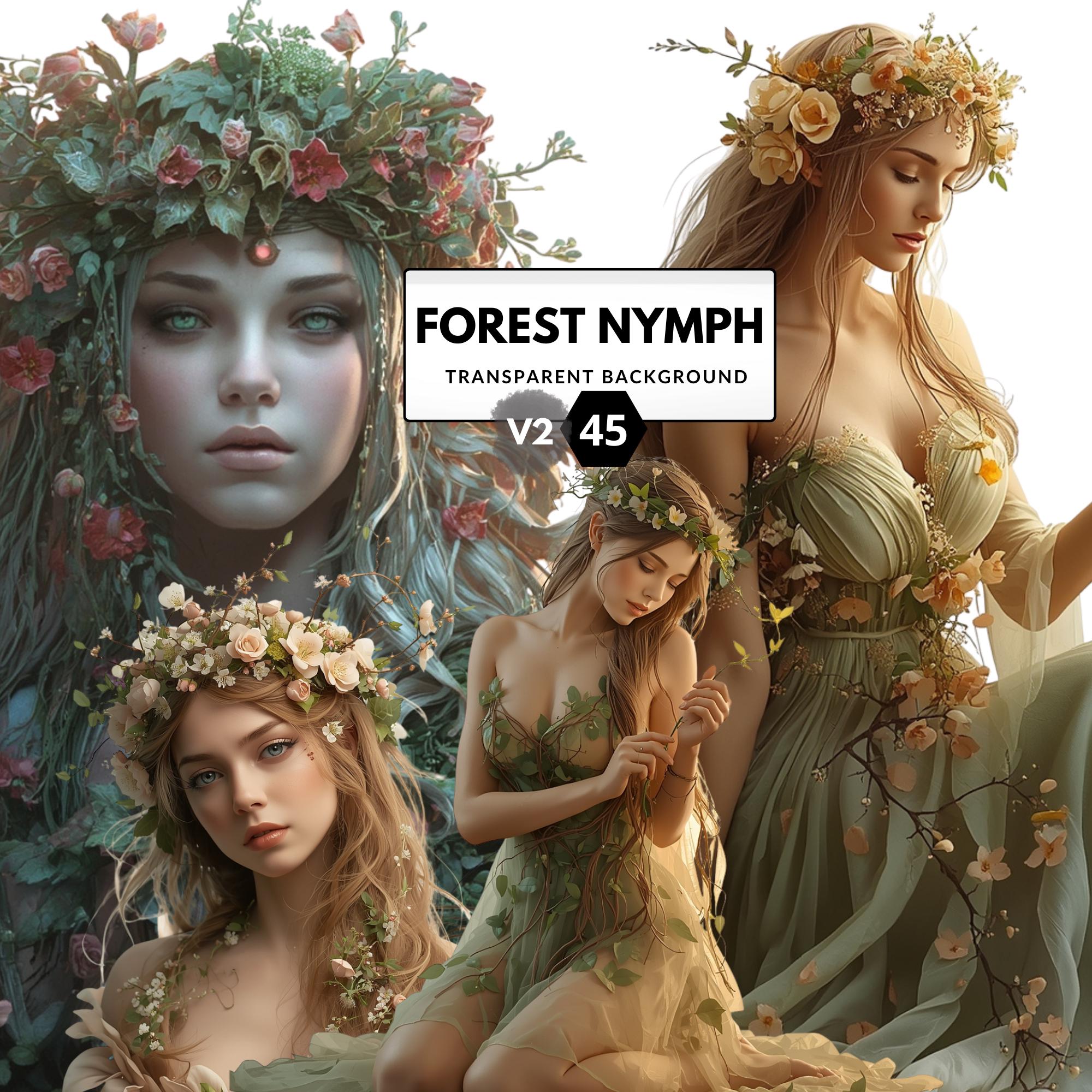Magic Nymph Forest Nymph Clipart – Enchanting Nature Spirit Art for Journals ...