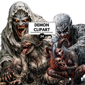 Demon Clipart PNG – Dark Fantasy Demon Creatures for Gothic Art and Digital Projects