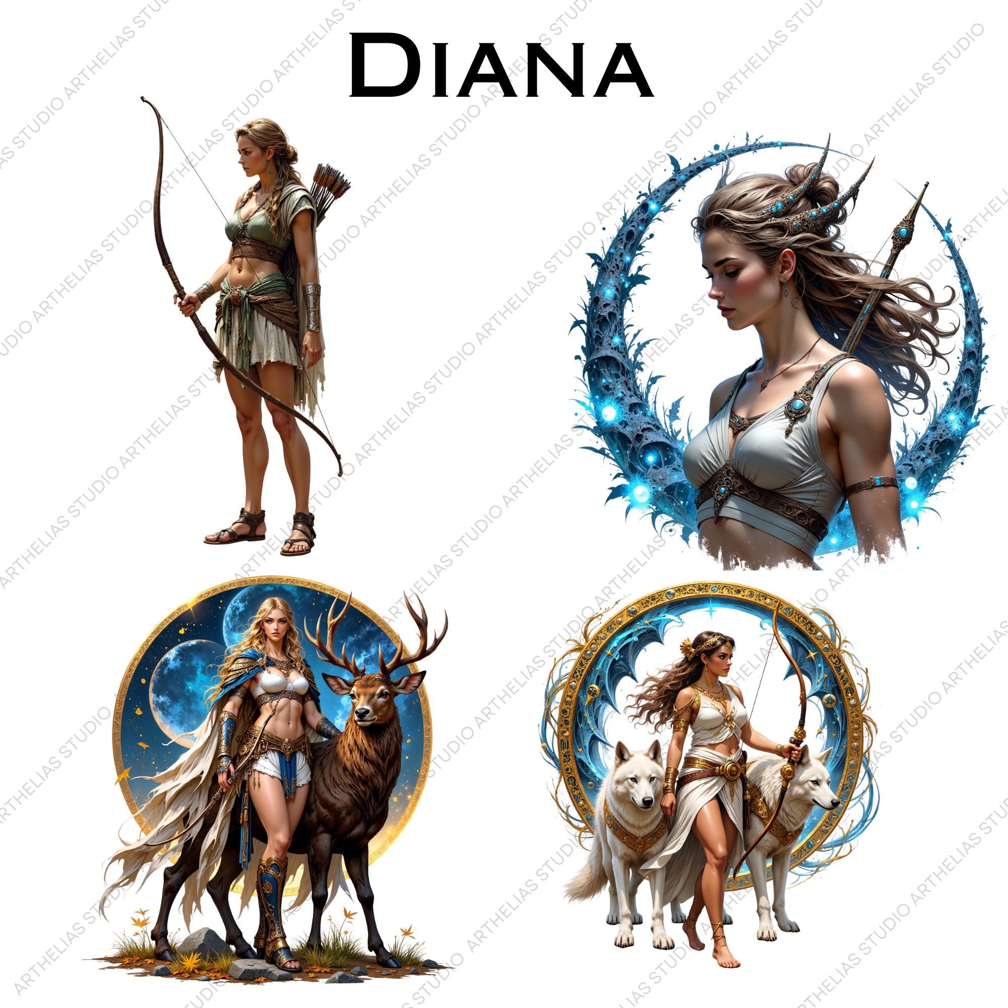 Roman Gods Clipart Bundle – Ancient Mythological Deities for Junk ...