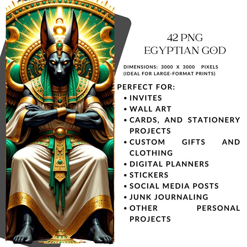Egyptian Gods Clipart Bundle, Ancient Mythology PNG Set, Digital ...