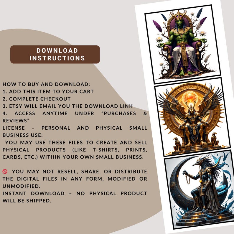 Egyptian Gods Clipart Bundle, Ancient Mythology PNG Set, Digital ...
