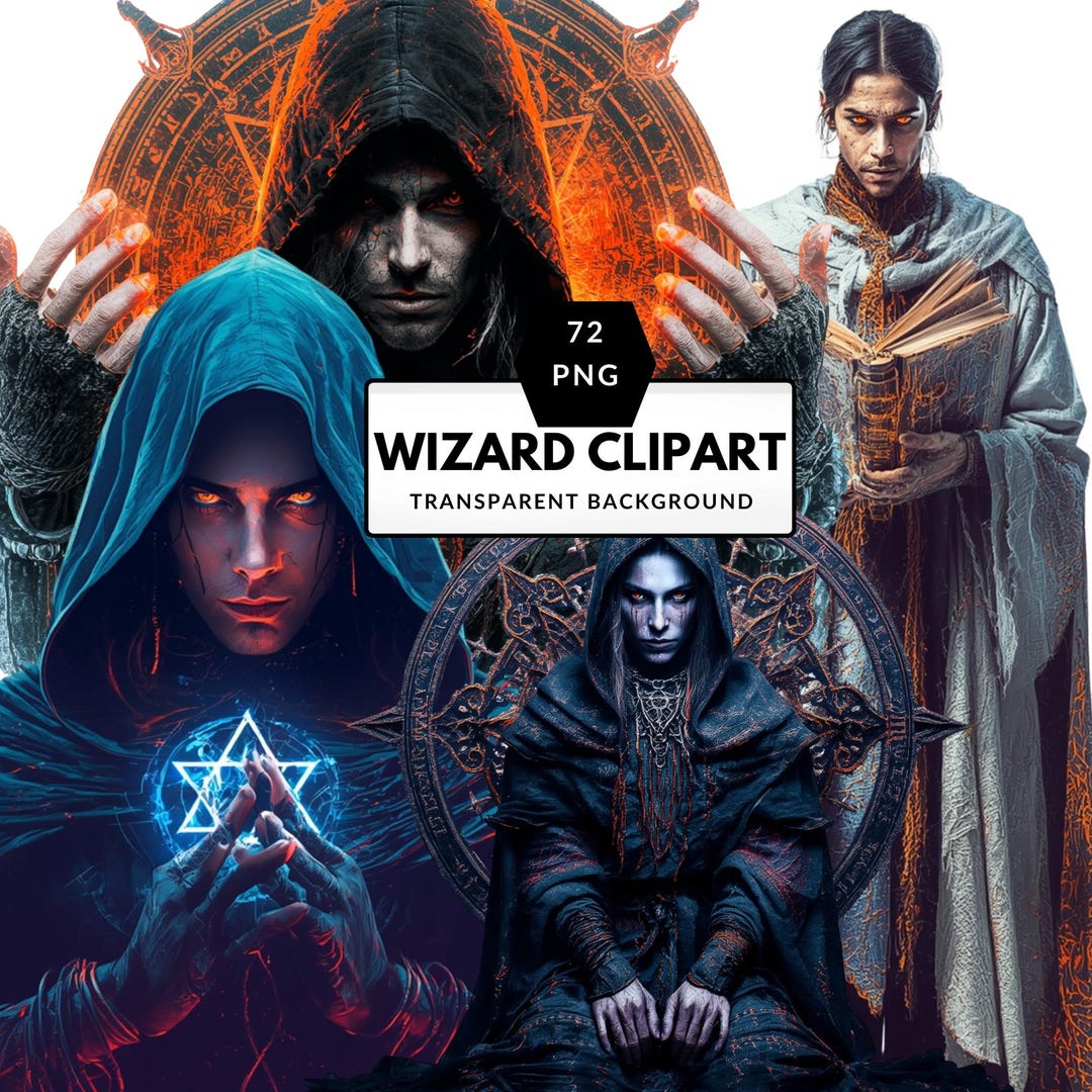 Wizard Clipart – Magical Wizard Characters PNG for Fantasy Art ...