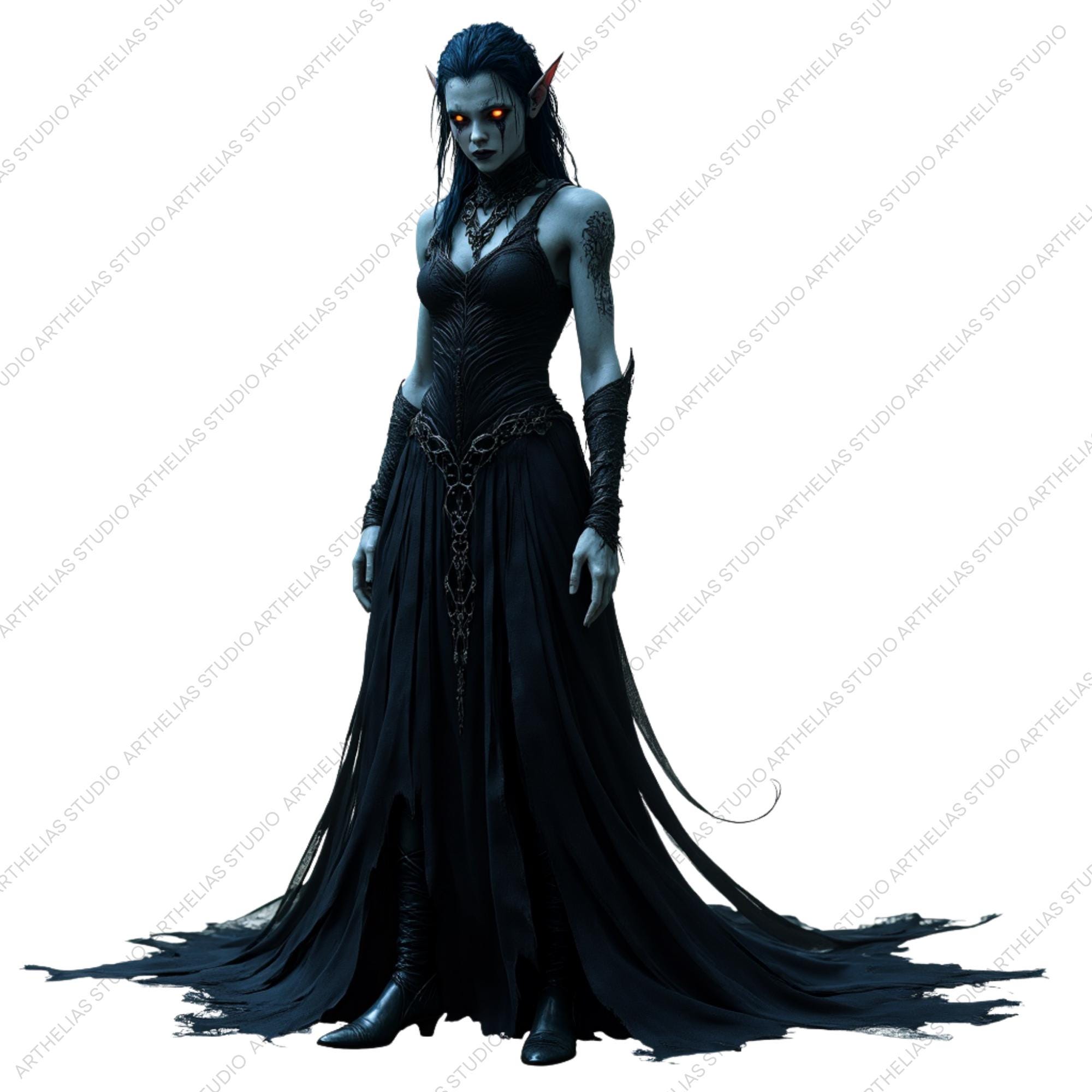 Dark Elven Clipart Set – Fantasy Elf Queen & Princess PNG for Junk ...