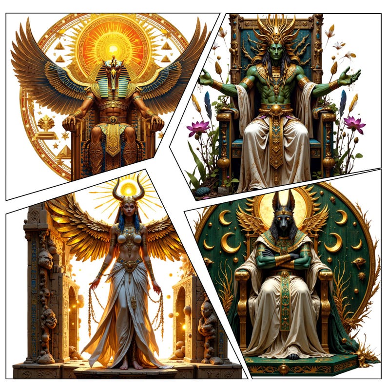 Egyptian Gods Clipart Bundle, Ancient Mythology PNG Set, Digital ...