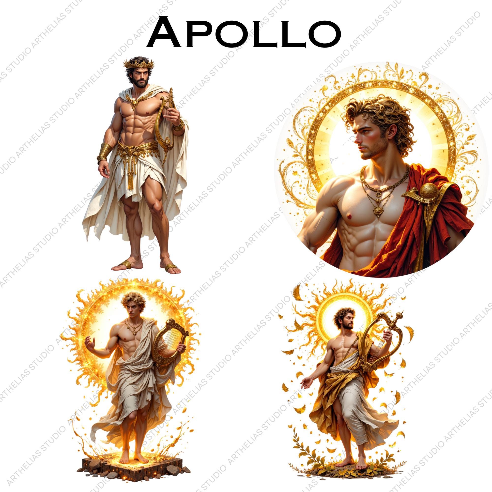 Roman Gods Clipart Bundle – Ancient Mythological Deities for Junk ...
