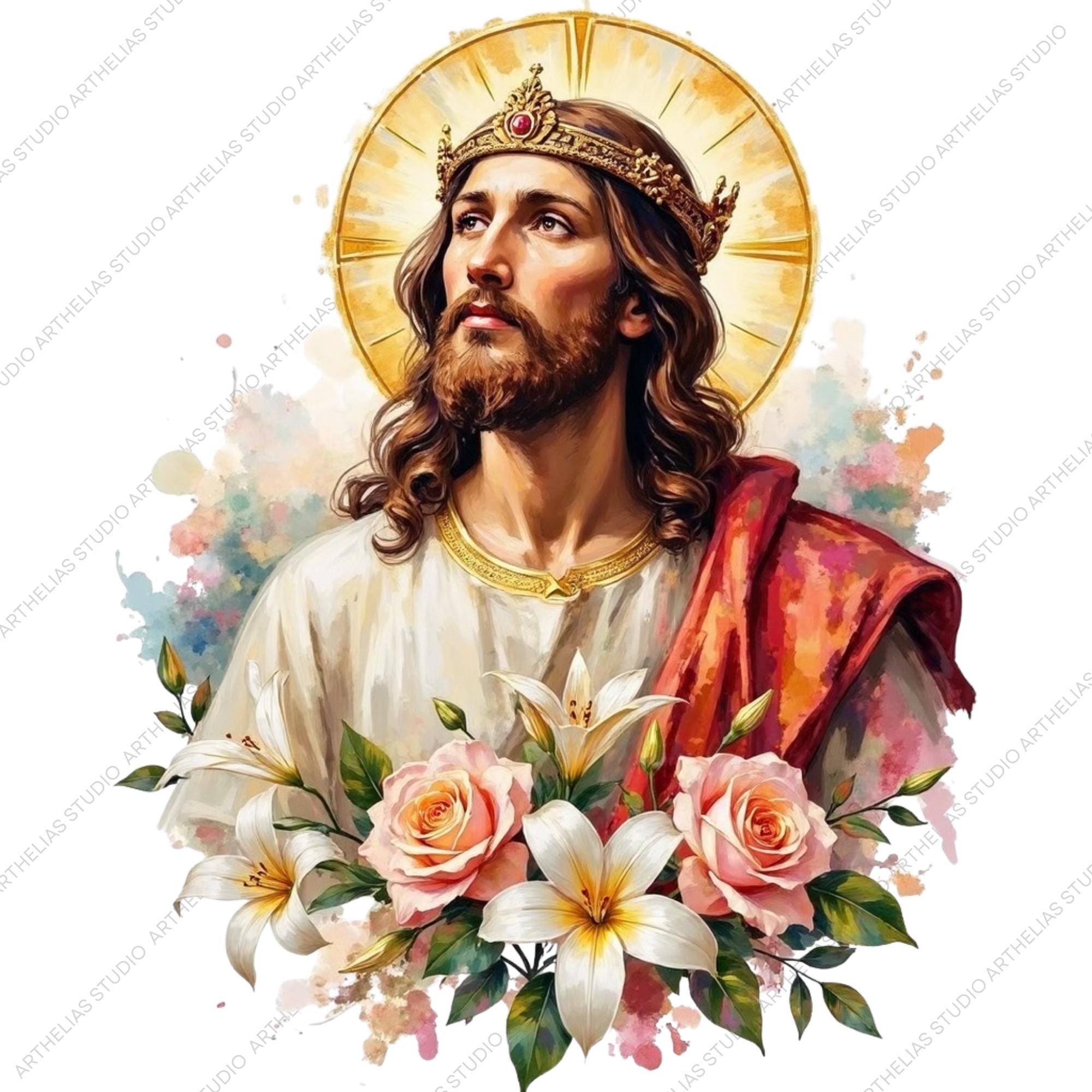 Watercolor Jesus Clipart – Religious PNG Bundle for Sublimation ...