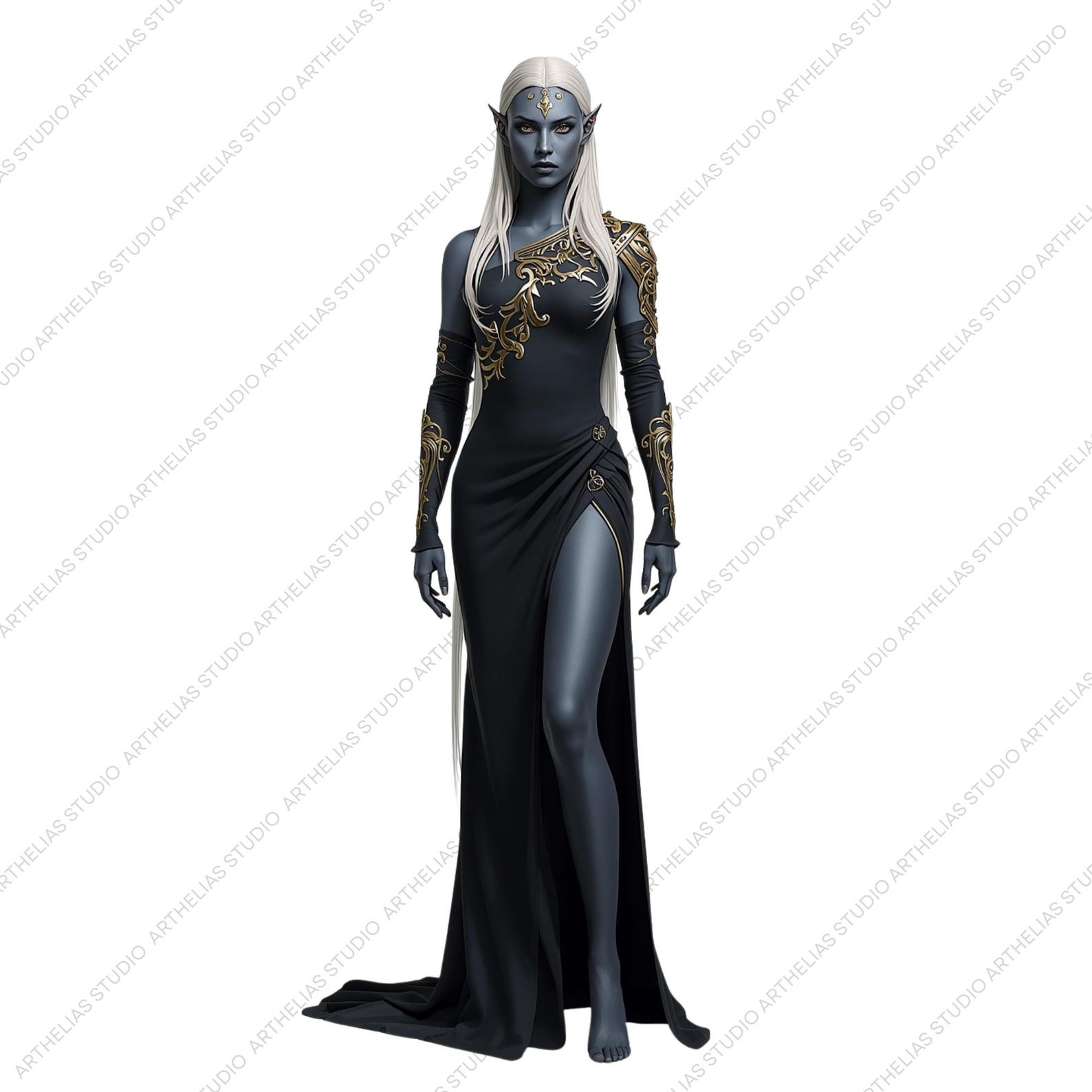 Elf Queen Vector Dark Elven Clipart Set – Fantasy Elf Queen & Princess PNG for Junk ...