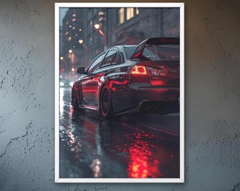 Mitsubishi Lancer Evolution IX JDM Wall Art | Printable Poster | Evo 9 Turbo Print | Garage Decor | Digital Download