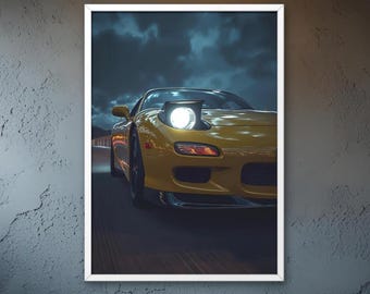 Mazda RX-7 FD3S JDM Wall Art | Printable Poster | Rotary Engine Sports Car Print | Garage Decor | Digital Download