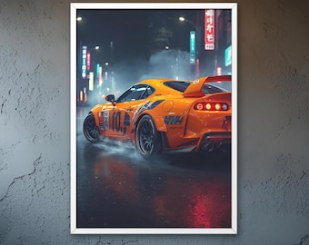 Toyota Supra MK4 JDM Wall Art | Printable Poster | Japanese Sports Car Print | Garage Decor | Digital Download