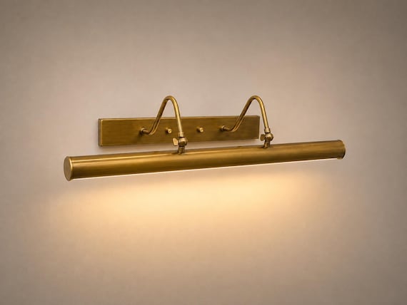 Double Arm Vanity Light | Modern Brass Picture Light, Minimalist Painting Lamp & Adjustable Mirror Accent Fixture