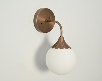 Handmade Brass Sconce: Mid-Century Modern Scallop Wall Lamp