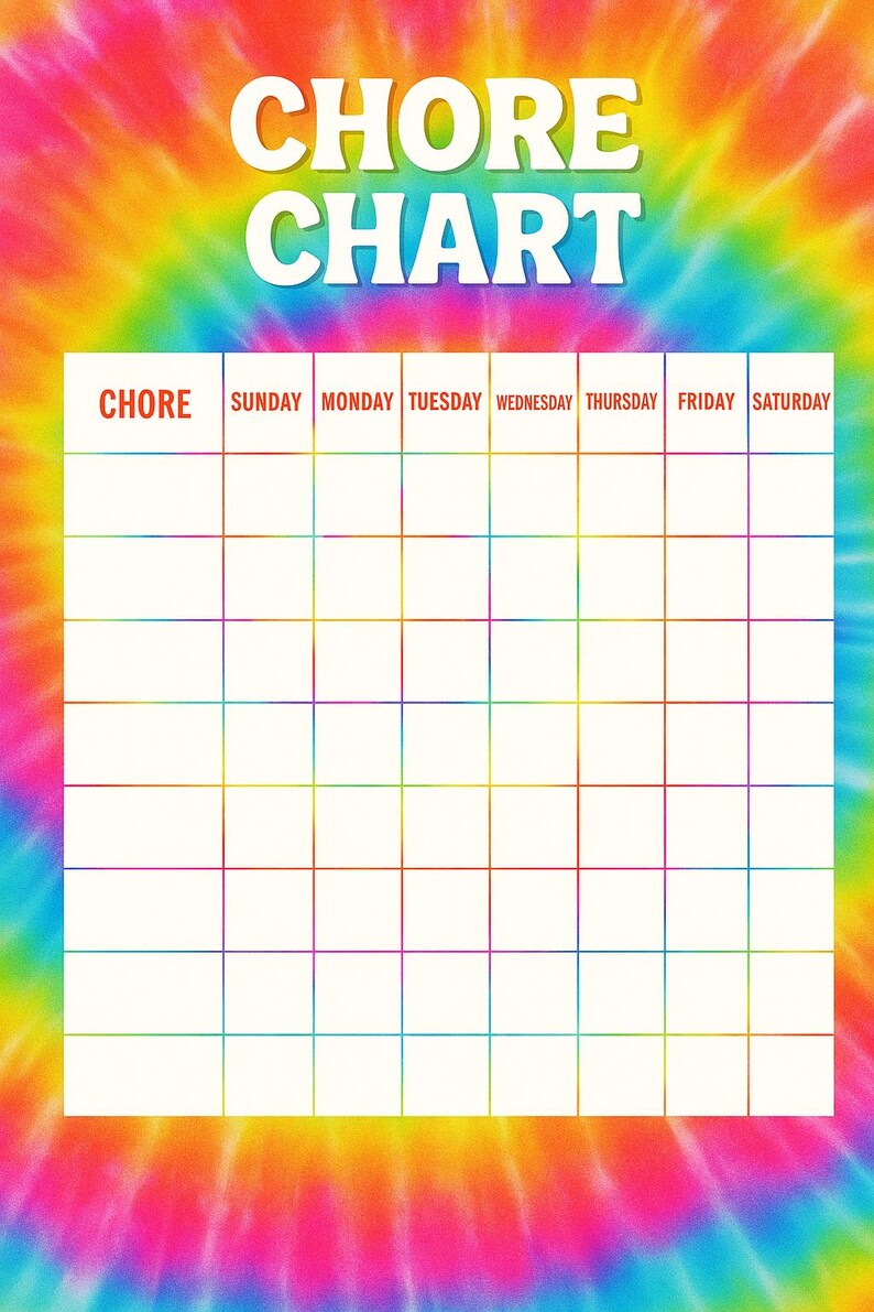 Editable Chore Chart | Weekly Household Checklist | Fun & Colorful PDF ...