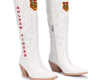 Tuskegee Gameday Boots | Tailgate Party | Gameday outfit | Alumni | HBCU Homecoming | Sorority| Golden Tigers | Football Fan | Skegee
