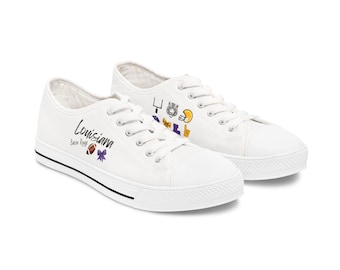 LSU inspired Gameday | Louisiana | Baton Rouge | Lane Kiffin | College Football Fan | Canvas Shoes | Tailgate Party | Geaux Tigers