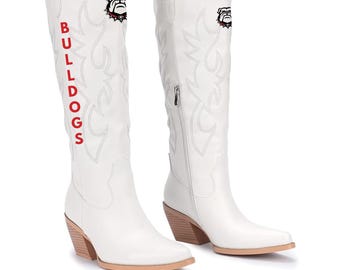 Georgia Gameday Boots | Tailgate Party | Gameday outfit | College Sports Fan | Bulldogs Inspired Football Shoes | Cowgirl | Go Dawgs
