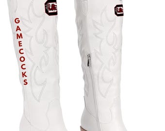 South Carolina Football Cowboy Boots | Tailgate Party | Gameday Outfit | College Sports Fan | Cocky | Gamecocks Inspired Shoes | Soda City